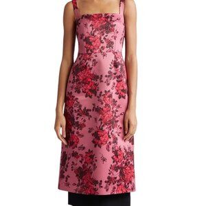 Emilia Wickstead Tiffany Floral Taffeta Faille Dress in Pink